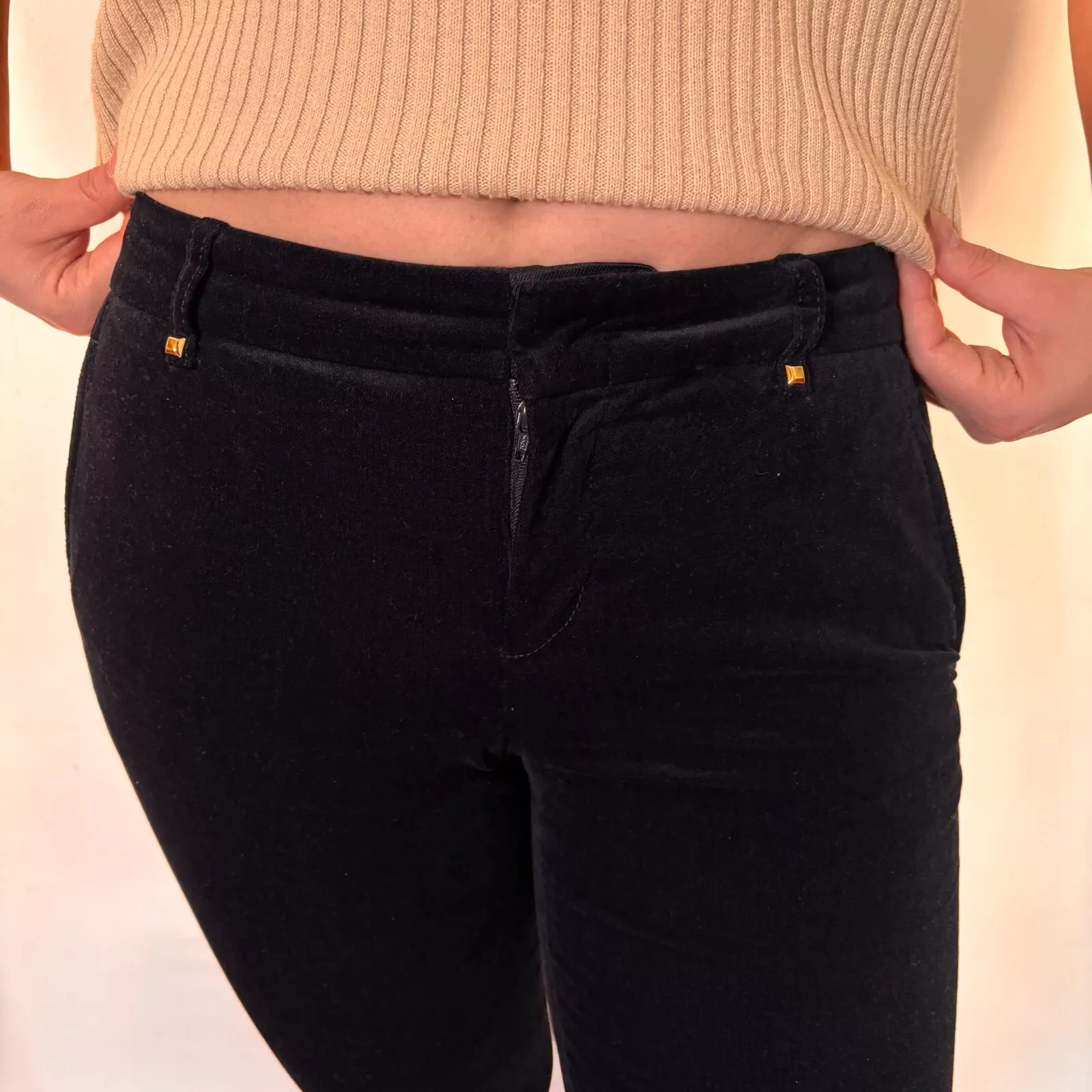 Rare pantalon velours bleu Gucci par Tom Ford   Taille 38 (US 2/4), bon état