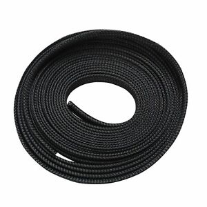 1" Black Expandable Wire Cable Sleeving Sheathing Braided Loom Tubing 100 FT