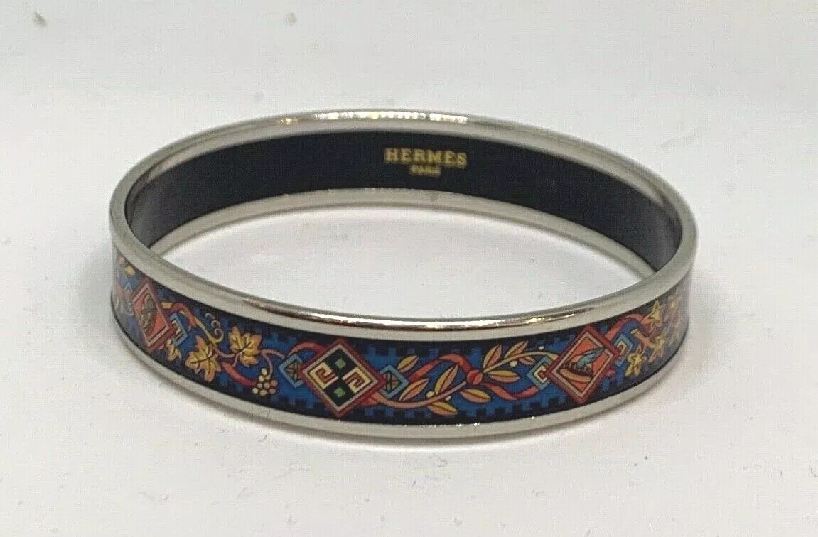 Hermes Enamel PVD Quadrige Thin / Fin Bangle Bracelet Size 70 - Color 14  Africa | eBay