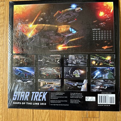 Star Trek Ships Of The Line 2025 Wall Calendar - 12x12 Inch With Centerfold Poster