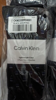 Calvin Klein 4 pairs of Men's Lightweight Dress Crew Socks Size 7-12