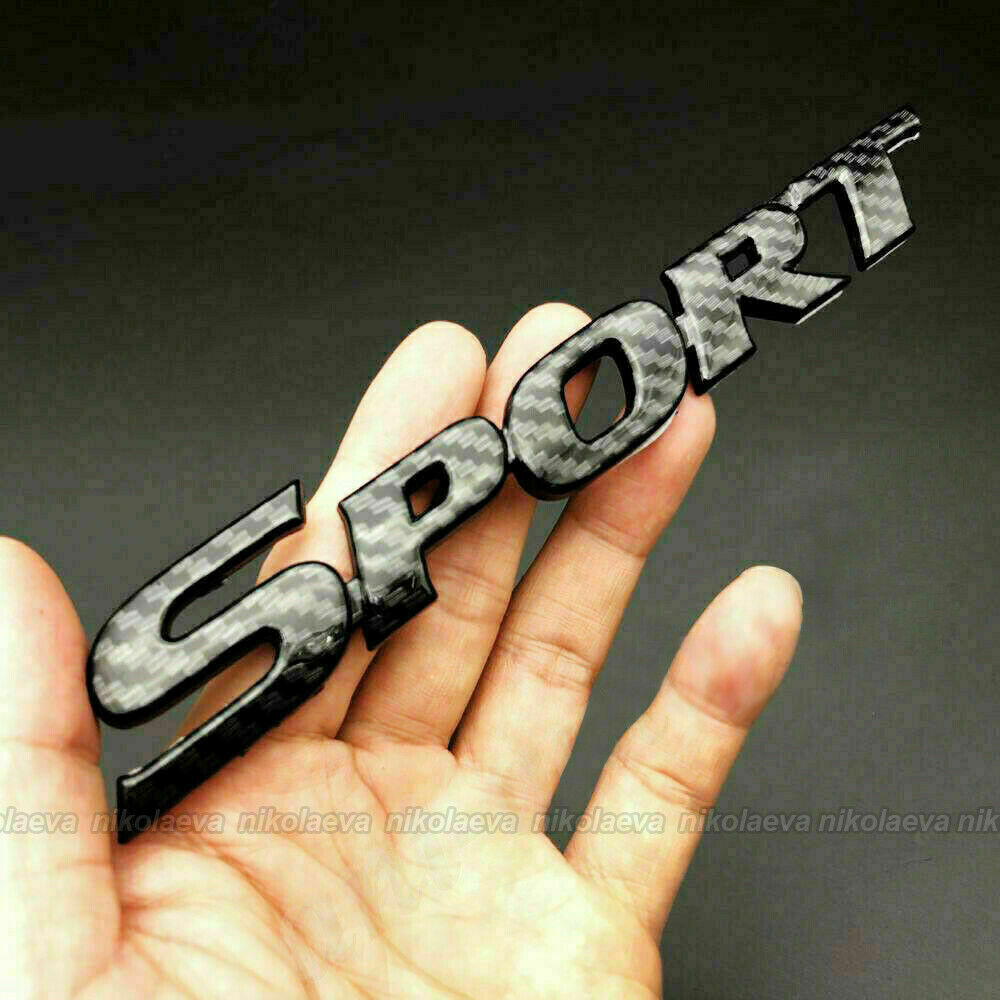 2x 3D Sport Logo Emblem Car Trunk Fender Badge Sticker Carbon Fiber Accessories