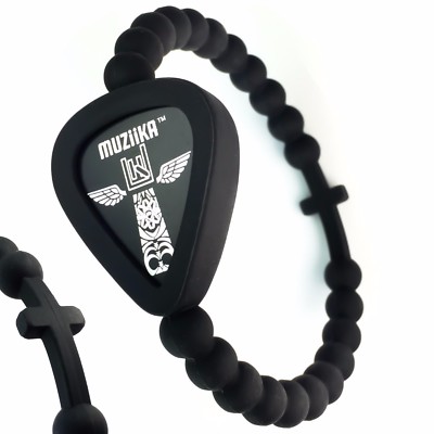 MUZiiKA by Pickbandz Guitar Pick Beaded Bracelet pick holder holds up to 4 picks