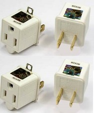 4-Pc. 3-Prong to 2-Prong Grounding Converter Adapter Plug for Wall Outlet New