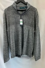 PERRY ELLIS Men's Long Sleeve Pullover Sweater Heather Gray Size Large NWT