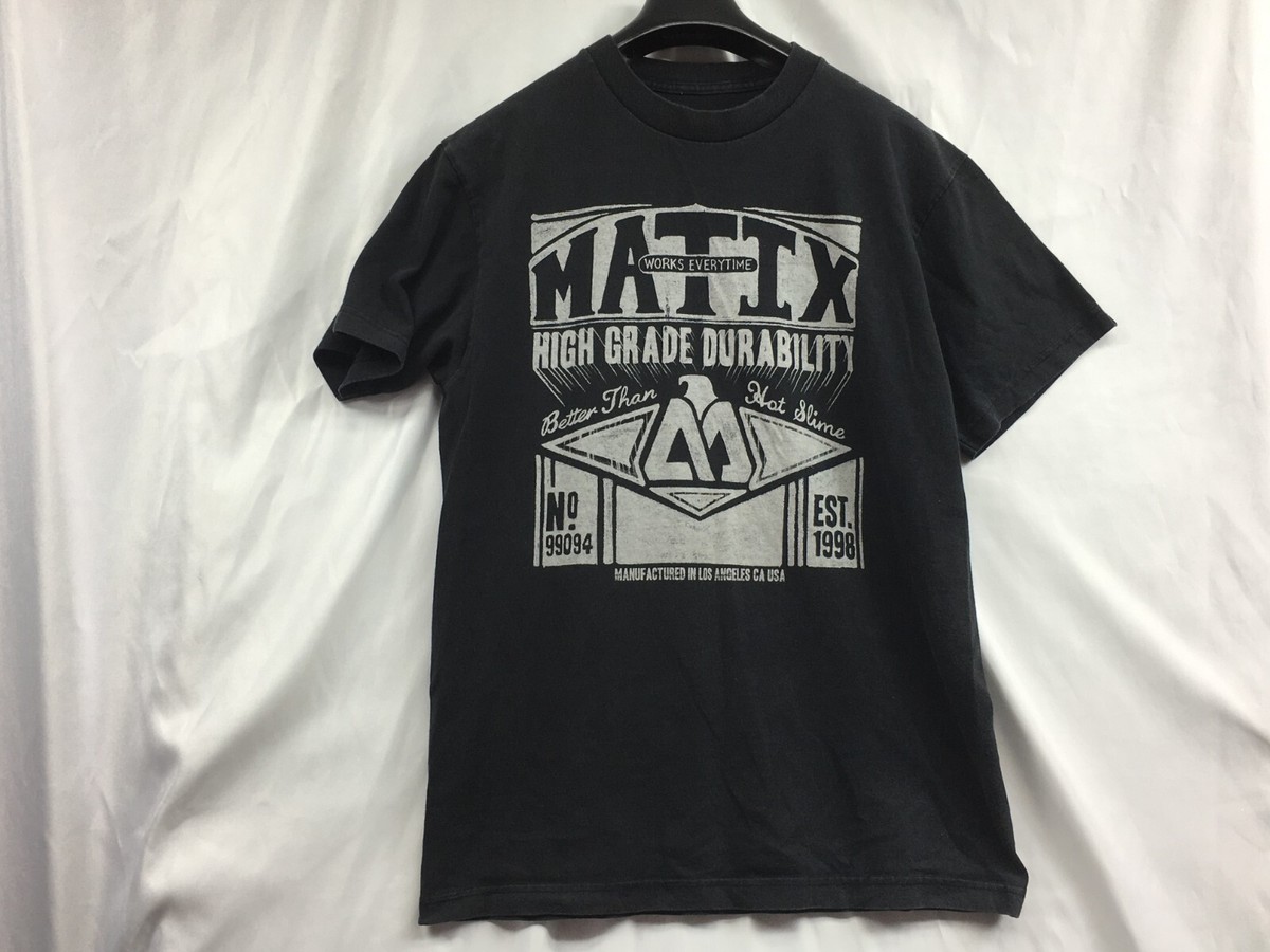Matix Adult Size Medium Graphic Print T-Shirt Black Skateboarding