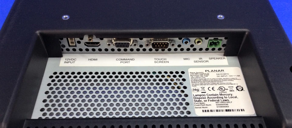 Planar Model DA1510RTC - Wide Format Audio Touchscreen 15" w/ Audio Video Cables - Image 3 of 3