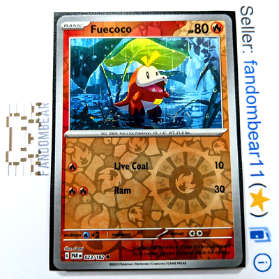 2023 (LP) Fuecoco REVERSE HOLO 023/182 SV Paradox Rift Pokemon