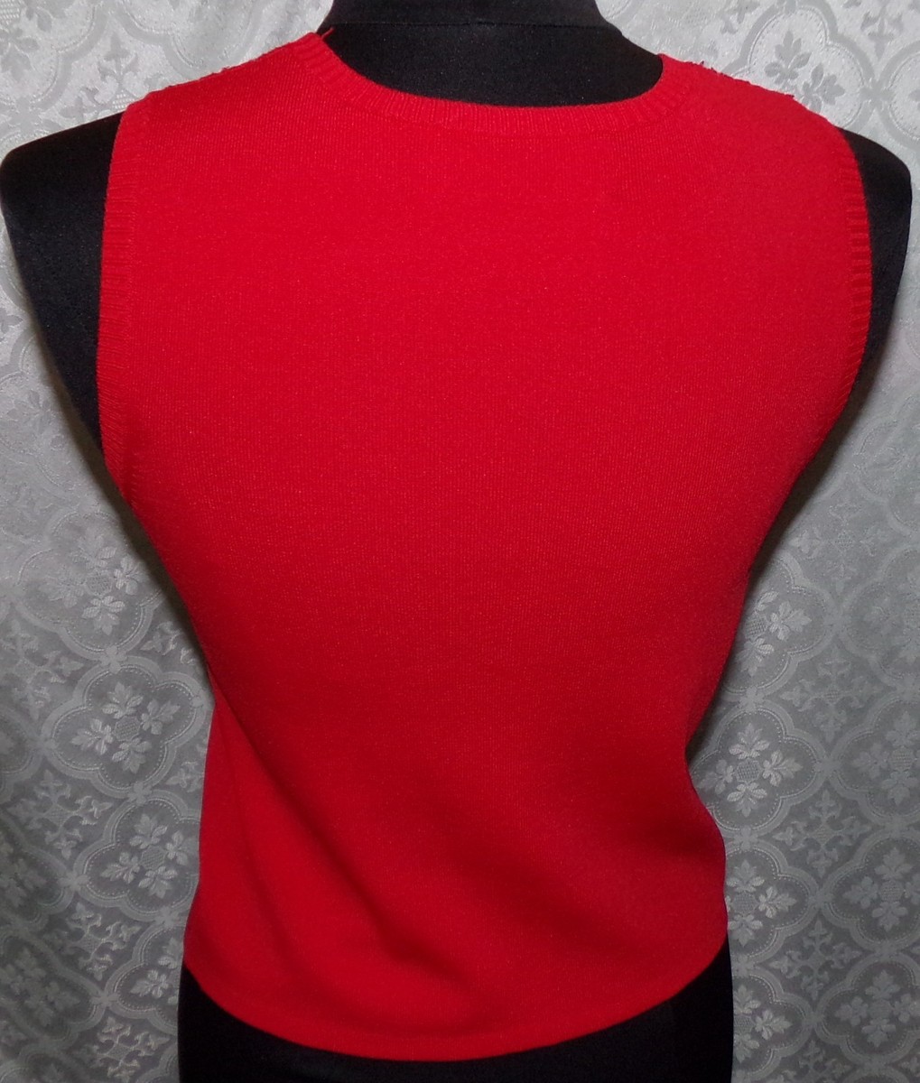 Ensemble Pull Marisa Christina 2 Pièces - Cardigan à Paillettes Rouges Et Débardeur, Taille PM