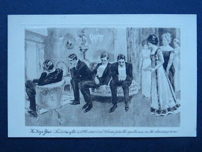 Romance IN LEAP YEAR Ladies After Wine & Tobacco Join the Men !!!! - Alte Postkarte