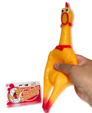 Funny 12  SHRILLING RUBBER CHICKEN Squeeze Loud Screaming Sound Toy Gag Joke Dog