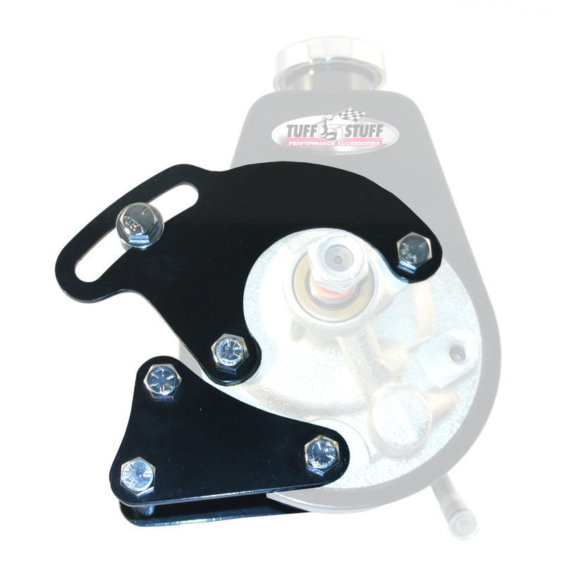 Tuff Stuff Power Steering Pump Bracket 6508B; Black Steel for SBC w