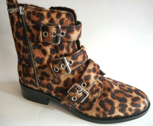 leopard biker boots