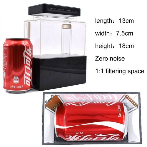 1L Mini Aquarium Komplett set Dekoration mit LED Beleuchtung Pumpe & Filter - Bild 6 von 24