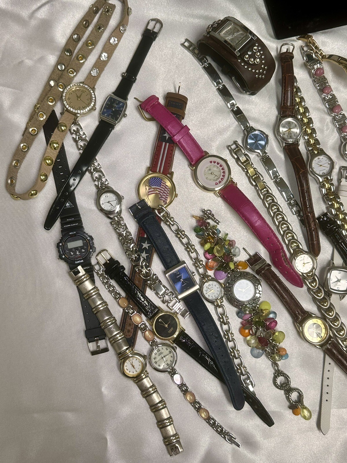 HUGE LOT OF 56 VINTAGE WOMEN'S WATCHES Timex Pulsar Elgin Guess