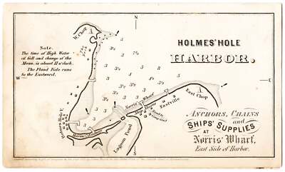 Boynton. Holmes  Hole Harbor. Martha s Vineyard, 1869. [Trade card map]