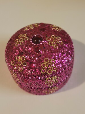 Jeweled Tin Knick Nack Box w/ Knick Nacks Included (Nice Stocking Stuffer)