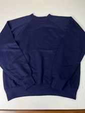 Vintage Sears Kings Road Full Perma Prest Sweatshirt L Polyester Blend Navy