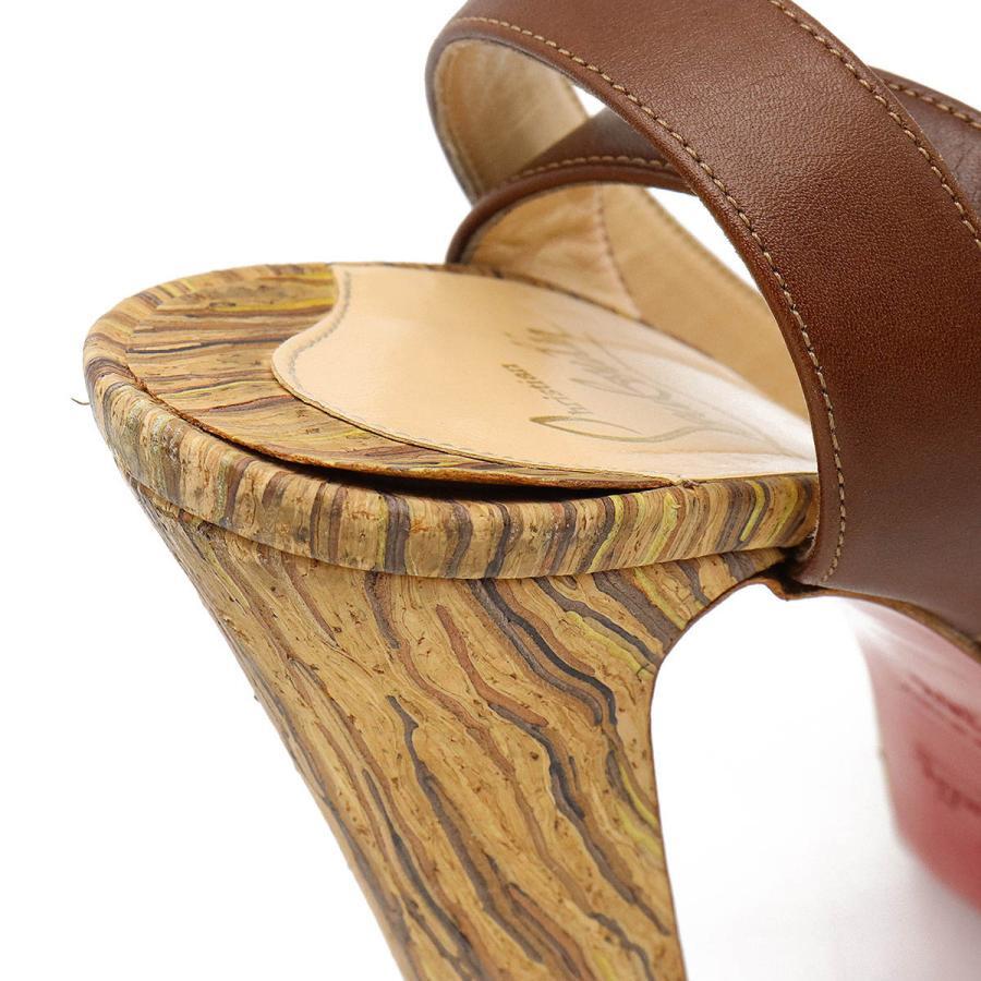 Christian Louboutin ブラウン ハイヒール Christian Louboutin wood sandals chunky heel leather brown