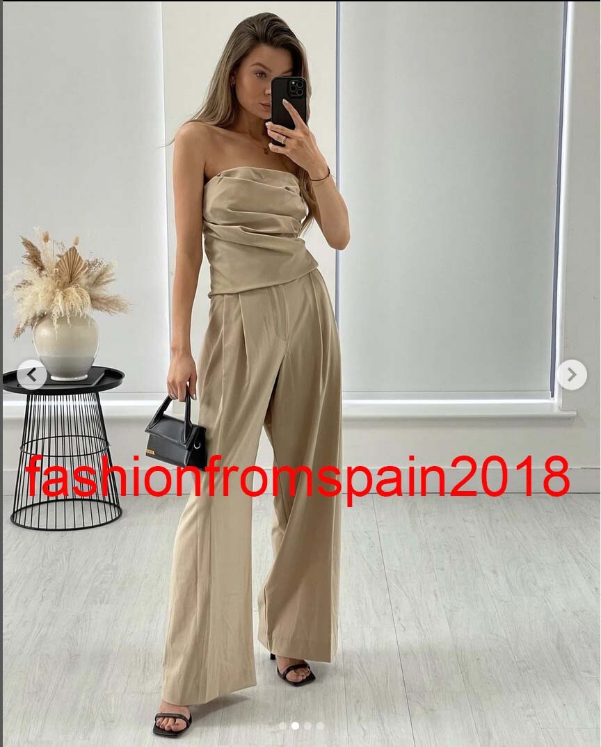 ZARA NEW WOMAN OFF SHOULDER TOP WITH STRAIGHT-CUT NECKLINE CAMEL XS-XXL  2306/656 | eBay