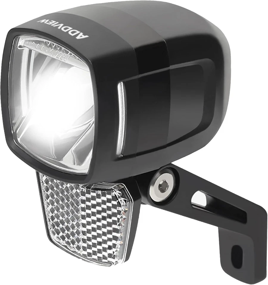 120 Lux LED E-Bike Fahrrad Scheinwerfer mit Reflektor Frontlampe Licht 6-48V DC - Bild 1 von 4