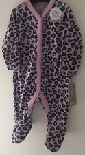 Mothercare Up To 1 Month ~ 10 Lbs ~ Lilac Animal Print Cotton Sleep suit