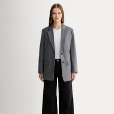 EVERLANE The Oversized Wool Blazer Grey Herringbone 6
