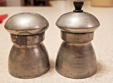 1950s Italy Vintage Salt Shaker and Pepper Mill Set Pewter Raimond Mid-Century