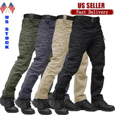 US Men Tactical Cargo Pants Soldier Straight-fit Work Combat Trousers Outdoor