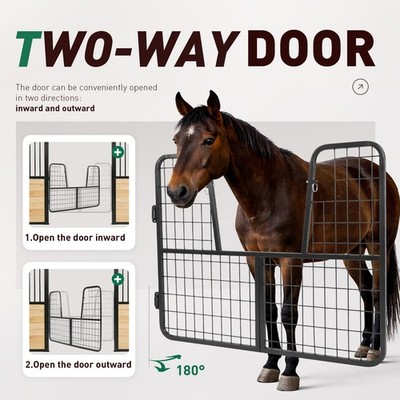 53'' Horse Stall Gate Livestock Gate With Yoke Guard Grid Layout For Barn Farm