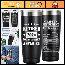 Retirement Gifts 2026 - 20oz Black Tumbler - Funny Gift for Coworkers Friends