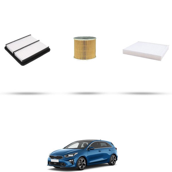 Hoffcar Wartungskit - 3 Filter Kompatibel Mit Kia Cee D III (Cd) 1.6 Crdi Eco-image