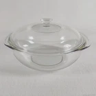 Vintage Pyrex 024 2 Qt Round Covered Casserole Dish Clear Glass w Lid Baking