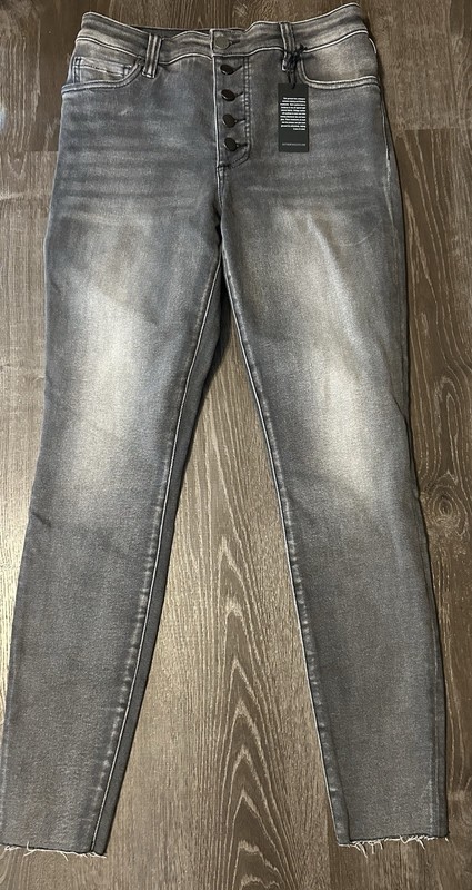 KUT From The Kloth Women’s Size 6 Toothpick Skinny Jeans Gray Buttonfly NWT