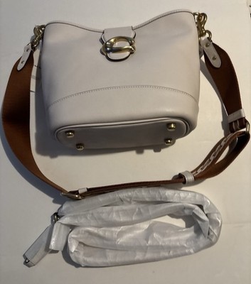 Coach Tali Bucket Bag Chalk CA112 Smooth Soft Leather Extra Strap NEW