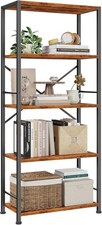 5 Tier Book Shelf Tall Wide Bookshelf Industrial Open Bookcase Display Shelves