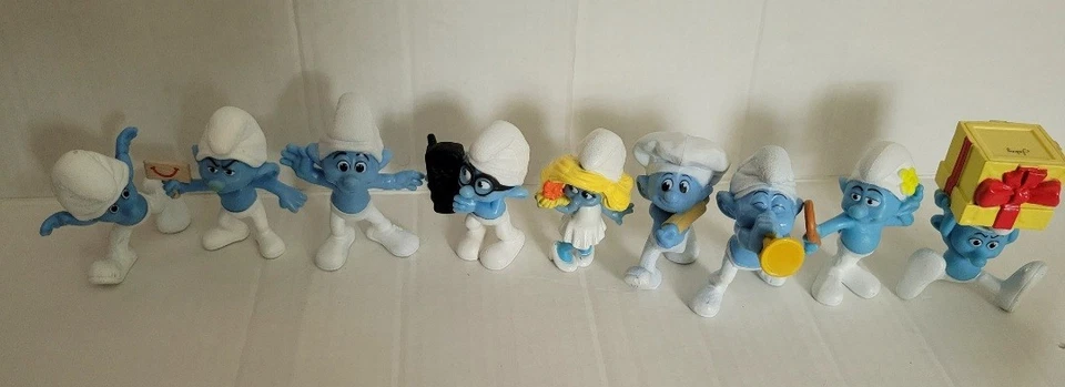 Lote de 9 brinquedos McDonald's 2011 e 2013 Smurfs Happy Meal bom estado usado - Imagem 2 de 4