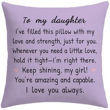 to My Purple Throw Pillow Cover 18 x 18 Inch, for Birthday Lavender Daughter