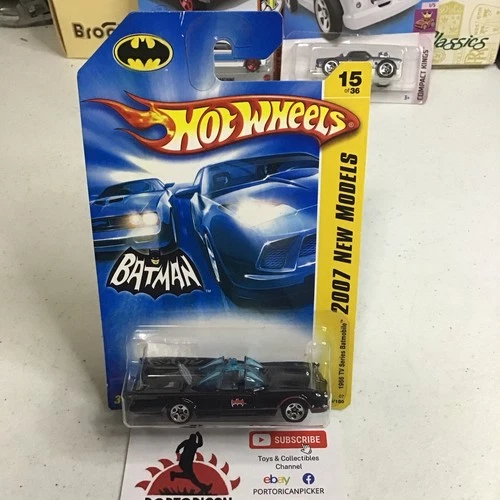 2007HOT WHEELS NEW MODELS 1966 TV SERIES ORIGINAL BLACK BATMOBILE MIP 1/64