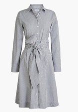 NEW J Crew Navy/white striped long sleeve shirt dress, size 00