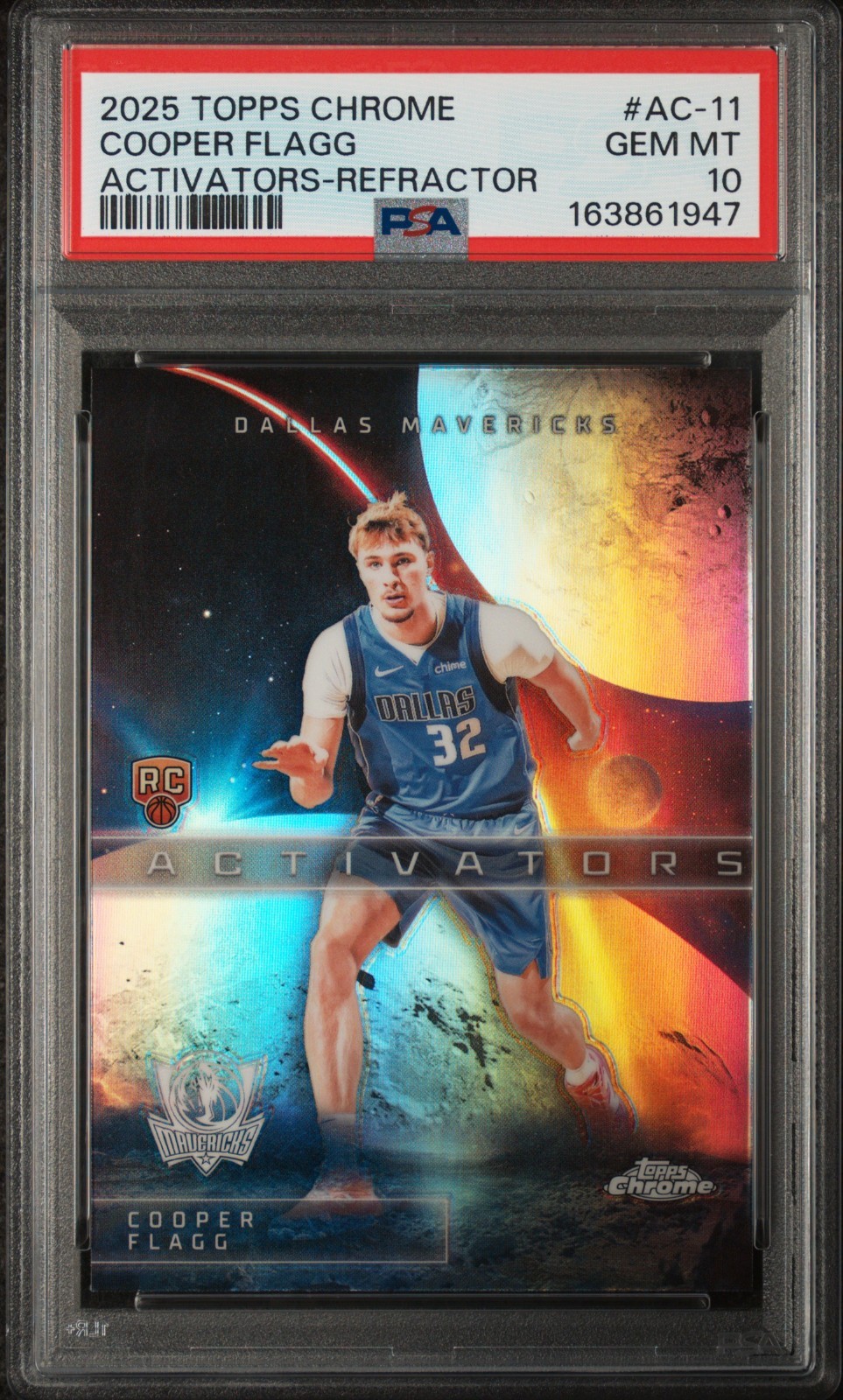 2025 Topps Chrome Cooper Flagg #AC-11 Activators Refractor Rookie Card PSA 10