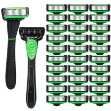 34 Pcs Shaving Kit for Men Disposable Men's Razors Set Refillable 7-blade Raz...