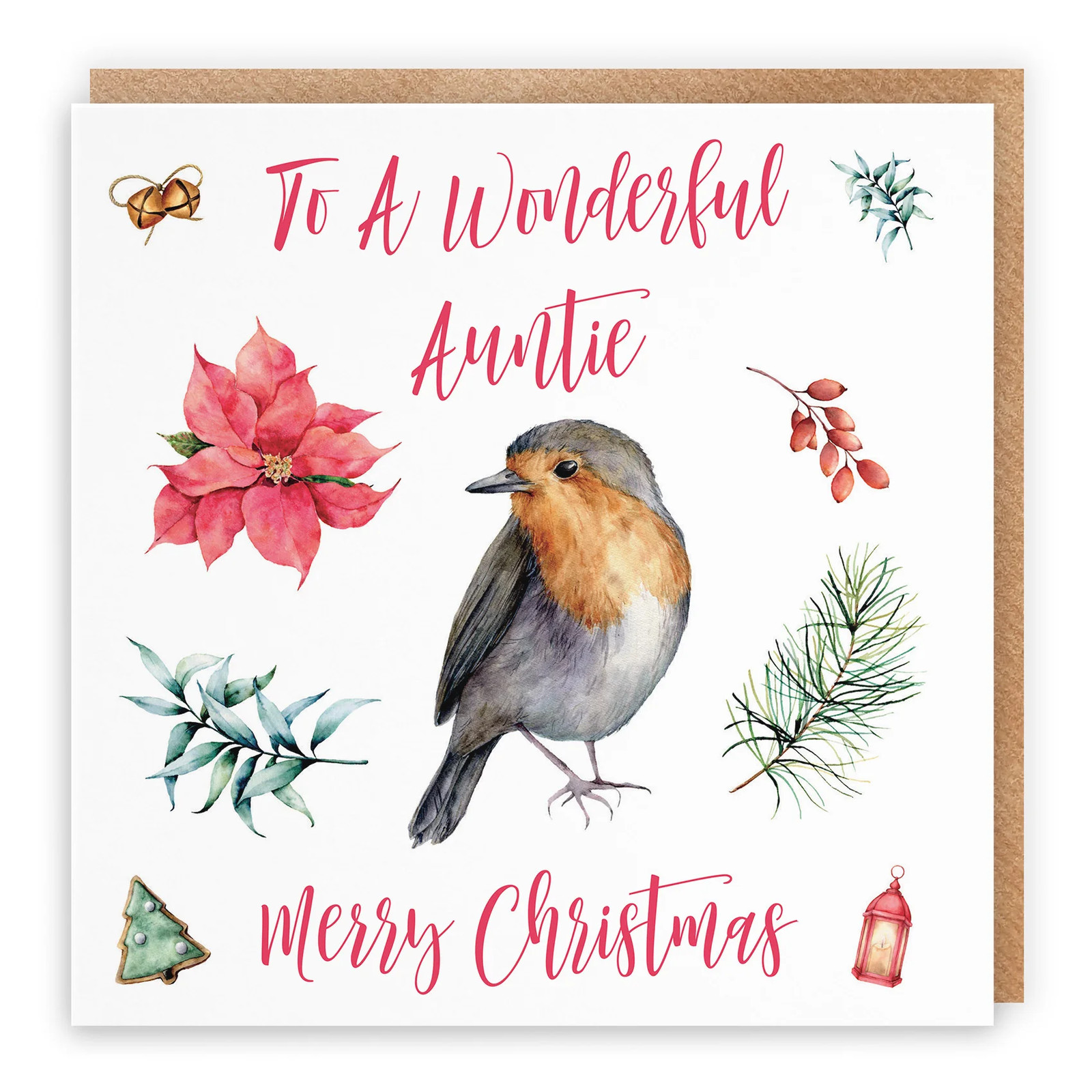 Auntie Christmas Card Festive