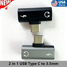 2 in 1 USB Type C to 3.5mm Jack AUX Audio Headphone Adapter Type-C Charger 30W A