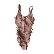 Andie Swim The Molokai One Piece Swimsuit Belt Size XS Pink Gold Metallic