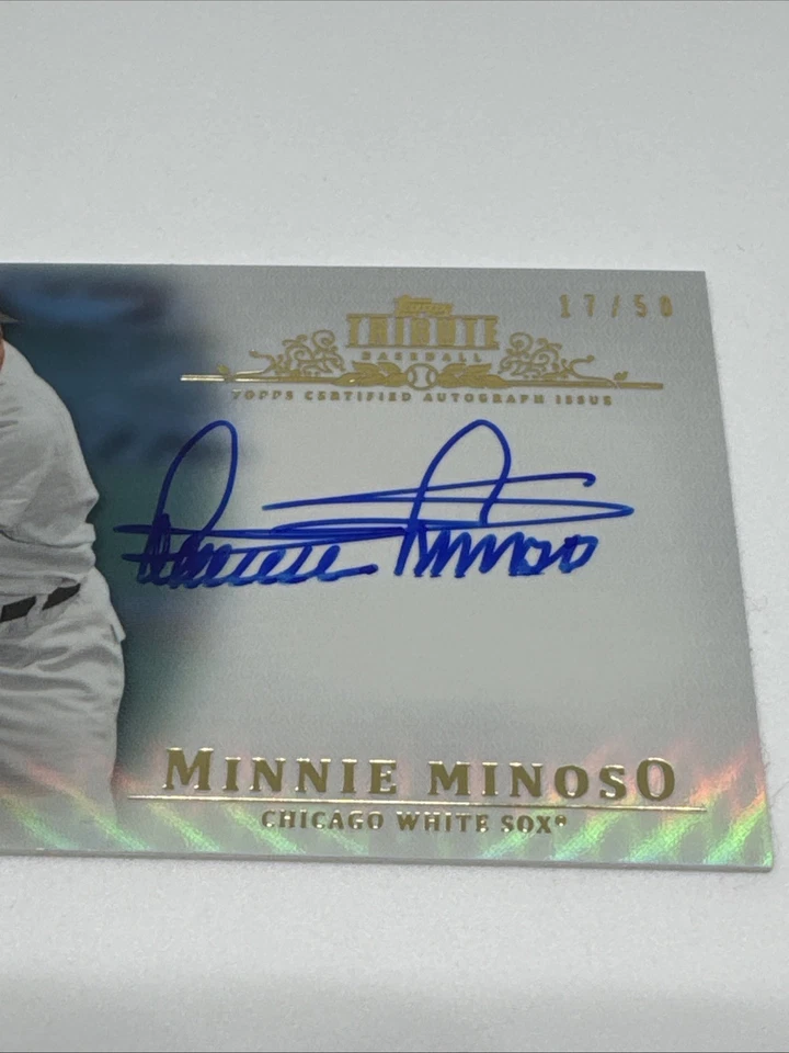 2013 Topps Tribute Autographs Blue Minnie Minoso #TA-MMI Chicago 17/50 - Image 3 of 4