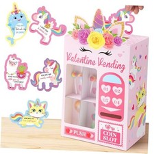 Valentine's Day Boxes for Kids Unicorn Vending Machine Boxes with 35