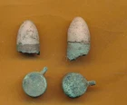 Two DUG CIVIL WAR RELICS Lefaucheux Revolver Cartridge Halves Arkansas Camp