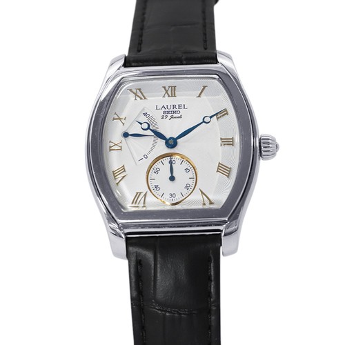 SEIKO Laurel Power Reserve H42mm W34mm Stainless Steel/Leather White Dial 4S...