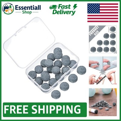 Billiard Cue Tips Replacement Set - 20 Tips with Easy-Store Box for All Players